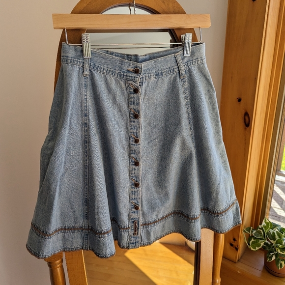 Vintage Dresses & Skirts - 🌻 Vintage - Light blue denim skirt